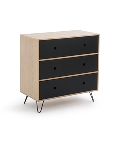 Комод с четырьмя ящиками Cleon черный Laredoute