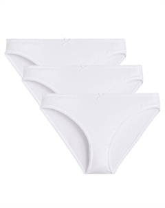 Комплект из 3-х трусов - слипов из эластичного хлопка белый La redoute collections