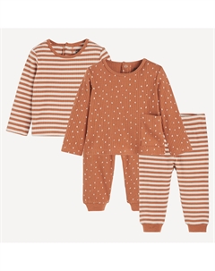 Хлопковая пижама в полоску и горошек 2 шт другие Laredoute