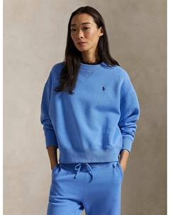 Свитшот с круглым вырезом и длинными рукавами синий Laredoute