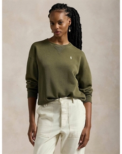 Свитшот с круглым вырезом и длинными рукавами зеленый Laredoute