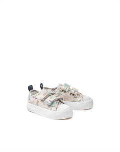 Кеды на липучках с набивным рисунком в виде динозавров бежевый La redoute collections