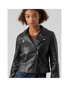 Куртка на молнии из искусственной кожи черный Vero moda