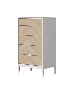 Комод с 5 ящиками из массива бука  белый So'home