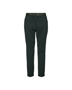 Брюки прямые пояс с завязками зеленый Vero moda