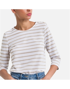 Футболка в полоску рукава 34 белый Laredoute