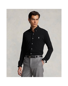 Рубашка из ультралегкого хлопкового пике черный Polo ralph lauren