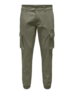 Брюки-карго из хлопка Cam зеленый Only & sons