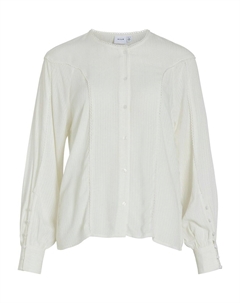 Блузка струящаяся с вышитым вырезом белый Vila