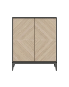 Шкаф с 4 дверями из массива бука серый So'home