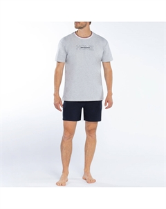 Пижама короткая с круглым вырезом синий Laredoute