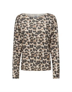 Пуловер с вырезом-лодочкой и леопардовым принтом другие Only