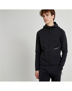 Толстовка с капюшоном на молнии из технического материала черный La redoute collections