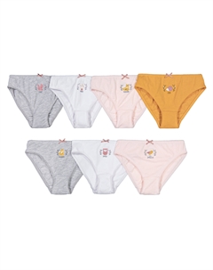 Комплект из семи трусов с анималистическим принтом белый Laredoute