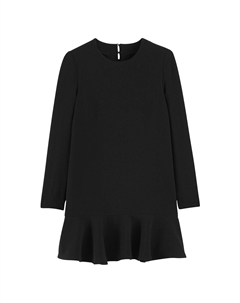 Платье короткое расклешенное с длинными рукавами черный La redoute collections