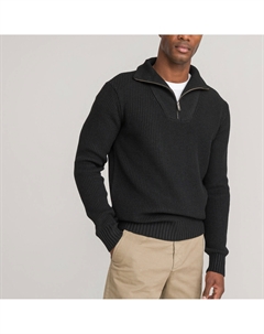 Пуловер с воротником-стойкой из теплого трикотажа черный La redoute collections