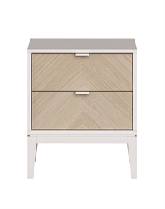 Тумба прикроватная с 2 ящиками из массива бука белый So'home