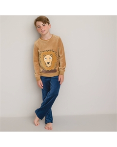 Пижама из велюра принт лев каштановый La redoute collections