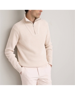 Пуловер с воротником-стойкой из теплого трикотажа белый La redoute collections