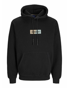 Свитшот объемный с капюшоном и логотипом черный Laredoute