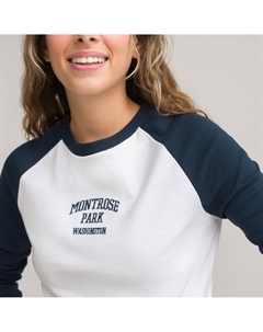 Лонгслив укороченный синий La redoute collections