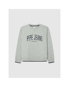 Свитшот с круглым вырезом серый Laredoute