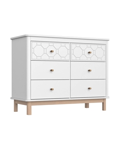 Комод с 6 ящиками из массива бука белый So'home