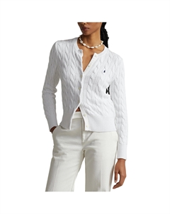 Кардиган с круглым вырезом из витого трикотажа белый Laredoute