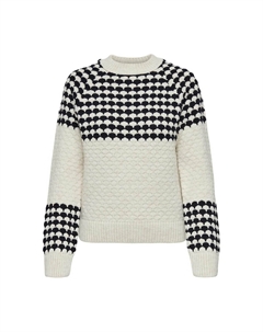 Пуловер с принтом и круглым вырезом белый Laredoute