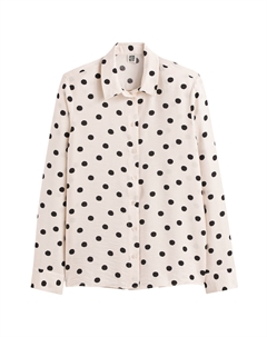 Рубашка с принтом в горошек и длинными рукавами бежевый Laredoute