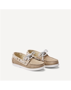 Мокасины топ-сайдеры из кожи на шнуровке бежевый La redoute collections