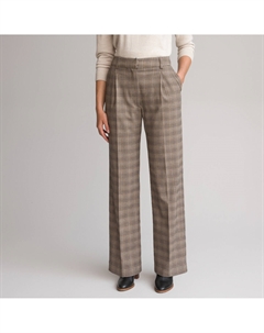 Брюки широкие в клетку черный Laredoute