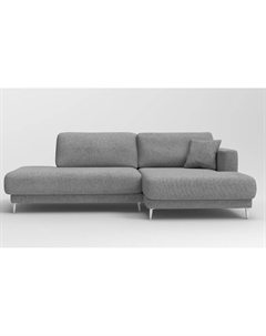 Диван угловой без подлокотника 3-х местный из рогожки серый So'home