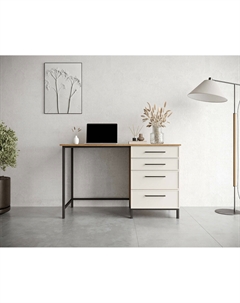 Стол рабочий c одной тумбой белый So'home