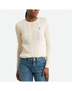 Пуловер с круглым вырезом из трикотажа с витым узором  бежевый Laredoute