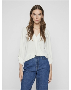 Блузка с V-образным вырезом белый Vila