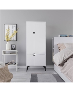 Шкаф напольный 4 дверцы 4 полки белый Laredoute