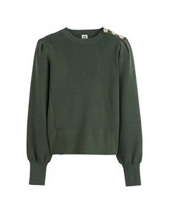 Пуловер с круглым вырезом зеленый Laredoute