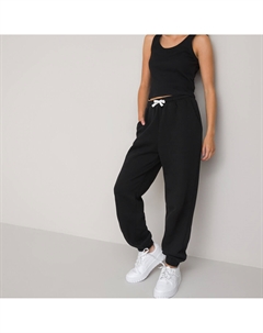 Брюки-джоггеры из мольтона черный Laredoute