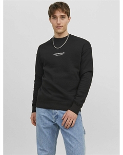 Свитшот объемный с круглым вырезом черный Jack & jones