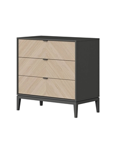 Комод с 3 ящиками из массива бука серый So'home