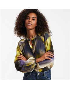 Блузка с круглым вырезом с принтом тай-дай синий Laredoute