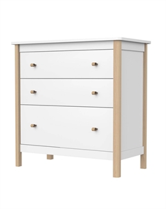Комод с 3 ящиками из массива бука белый So'home