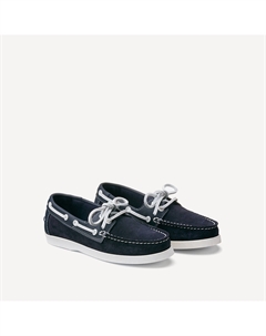 Мокасины топ-сайдеры из кожи на шнуровке синий La redoute collections