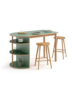 Стол из дубового шпона Quillan каштановый Laredoute