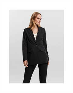 Блейзер длинный прямого покроя черный Vero moda