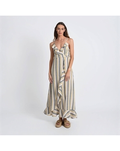 Платье длинное в полоску на бретелях фиолетовый Laredoute