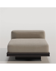 Диван модуль 2 из шпона и обивки рогожка бежевый So'home