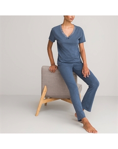 Пижама с короткими рукавами из джерси синий La redoute collections