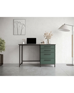Стол рабочий c одной тумбой зеленый So'home